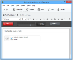 Showing an audio note example in Evernote